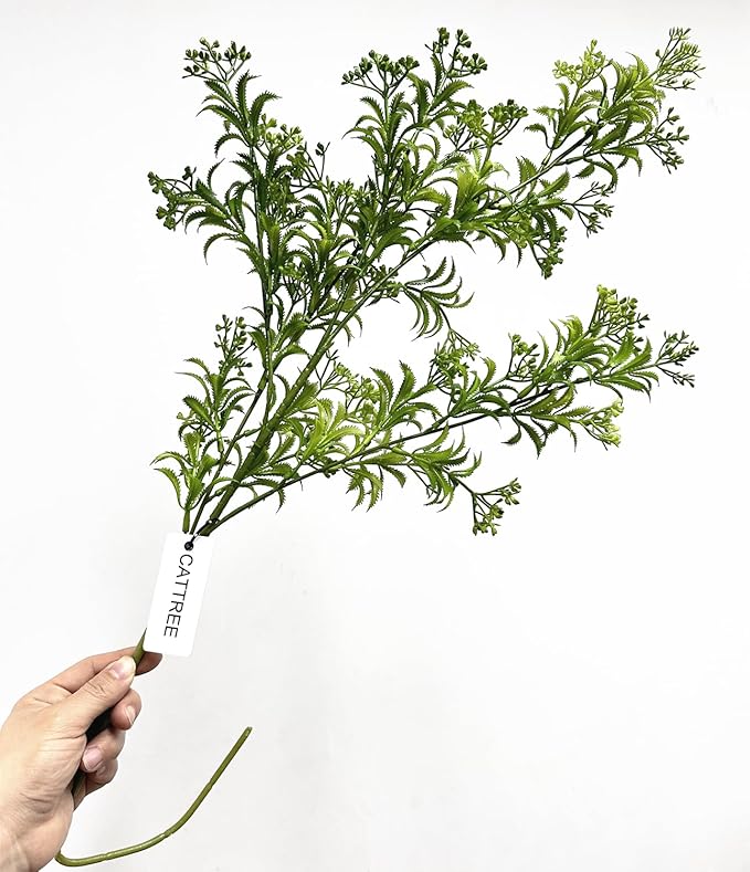 Fake Plants Artificial Plant Simulation Thorn Leaves Shrubs Tall 31 Inch, Faux Persian Flowers Plastic Boston Greenery Bushes Flexible Branches for Indoor Decor Outdoor Wedding Party Decoration 2 Pack