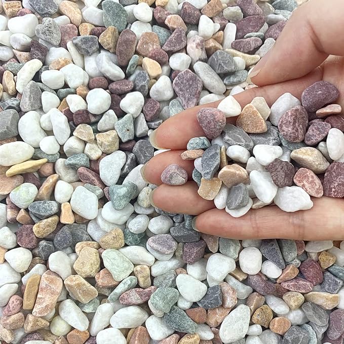 FANTIAN 10 lbs Colorful Pebbles Pea Gravel for Landscaping, 3/8 Inch Decorative River Rocks for Plant Indoor Succulent Cactus Vase Garden and Plant Pots