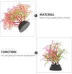 Ipetboom 20pcs Fish Tank Decorations Set Aquarium Plants, Colorful Artificial Decor - Mini Plastic Water Plants Grass Accessories for Beta Goldfish Turtle, Random Color