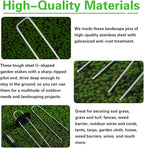 Bakulyor 200Pcs Landscape Staples + 200Pcs Gasket, 6 Inch Garden Stakes Staples 11 Gauge U Shaped Galvanized Lawn Landscape Pins, Heavy Duty Yard Ground Pin for Weed Barrier Sod Fabric Decorations