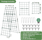 Heavy Duty 48"x16" Adjustable A-Frame Cucumber Trellis for Climbing Plants,iGreely Foldable Frame Rust-Proof Metal Trellis with Dense Grid,Perfect for Raised Beds, Garden,Tomatoes,Outdoor(Green)