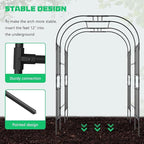 DoCred Large Garden Arch Trellis for Climbing Plants, 87 Inch Tall Metal Plant Support Trellis Archway for Climbing Vine Vegetable/Fruit/Flower Outdoor Yard Lawn Garden Arch Tunnel Trellis