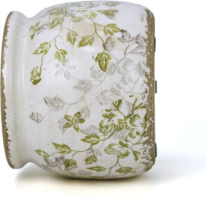 Dosayes Flower Pot,Vintage Ceramic Pot for Planter with Drainage Holes, 6.29 inch Ice Crack Glazed Indoor Planters Pot for Indoor,Tucan Home Decor,Gardening Gifts (Mid-Century)