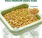 Hydroponic Cat Grass Kit with 5 Pack Non GMO Seeds & Scissors - Cat Grass for Indoor Cats, Helps Cat with Hairballs & Digestion, Easy 3-Step Setup,Gifts for Cat Lovers (Food-Safe PP&AS, 7-Day Growth)