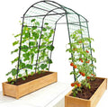 OTOSUNNY Garden Arch Tunnel Trellis for Climbing Plants Outdoor, 7 ft Tall Metal Walkway, Arbor Archway for Climbing Vines Vegetables Yard Lawn, Cucumber Trellis for Garden Raise Bed, Black