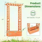 HAPPYGRILL Raised Garden Bed with Trellis, Wood Elevated Garden Bed with Hanging Roof, Planter Box, Drainage Holes for Climbing Plants, Flowers, Vegetables, 31" L x 14" W x 60" H