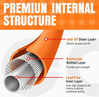 Garden Hose 6 ft x 5/8", NON-EXPANDING Flexible Water Hose, Kink Resistant Lightweight Hybrid Hose, Leakproof Yard Hose with Male to Female Fittings