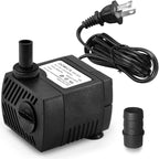 90 GPH Mini Submersible Pump, Small Fountain Pump (5W 350L/H) for water feature, Aquariums, Fish Tank, Tabletop Fountain, Pet Fountain, Indoor or Outdoor Pond Fountain (AC Powered)
