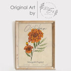 October Birth Flower Art Print - 11x14 (Unframed) | Capturing the Splendor of the October Birth Flower | Decor Accent for Birthdays and Special Occasions | Living Room Decor | Modern Home Decor