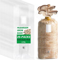 GREANER Mushroom Grow Bags 6 Mil, 9.8"x5.5"x25.6" Thick Autoclave Spawn Bags with Injection Port for Your Grain-25PCS