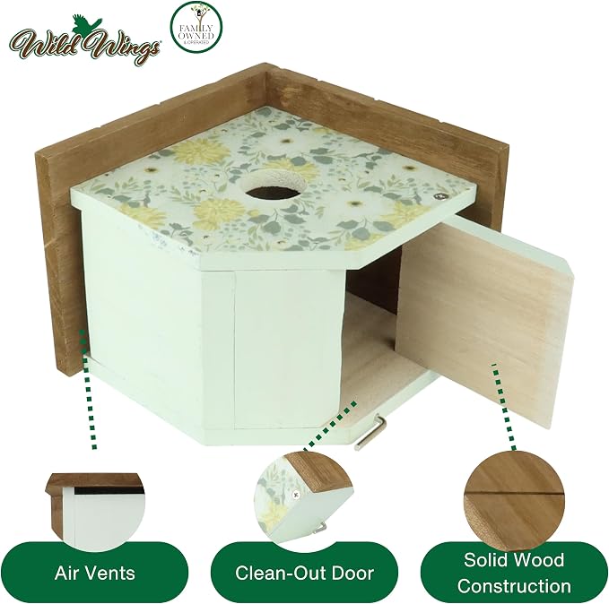 Wild Wings Decorative Wren House Blooming Nest, Green