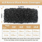 Mulctun 6lb Black Rocks for Planters- 1/4" - 3/4" Polished Black Stones Smooth Flat Pebbles for Fish Tanks Decorative River Rocks for Vases Bonsai Pots Garden Stones for Landscaping and Yards