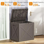 32 Gallon Deck Box, Waterproof Outdoor Storage Boxes For Garden Tools,Indoor Cushions,Accessories Outside Storage Resin Lockable Weatherproof Container(Grey)