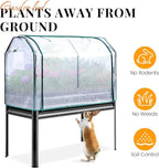 KING BIRD Large Raised Garden Bed with Cover Galvanized Elevated Planter Box with Legs 48×24×56 in for Backyard, Patio, Balcony, 400lb Capacity, Dark Grey