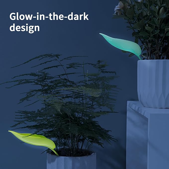 Incauca 6 PCS Plant Watering Leaf, 3 Color Leaflow Plant Pot Watering Funnel Devices, Creative House Flower Water Funnel, Drip Irrigation System for Indoor and Outdoor Potted Houseplants
