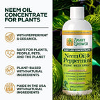 Neem Oil Spray for Plants with Peppermint Oil – for Indoor & Outdoor Plants, Gardens, & Houseplants– Best Value Refill 16 oz Concentrate Makes 2 Gallon RTU