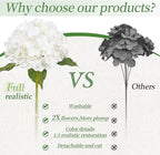 4Pcs Hydrangea Artificial Flowers Realistic Latex Texture for Spring Decoration Home Party Wedding Living Room Decoration 21''White