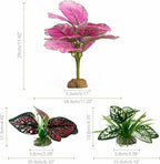Moonorange Reptile Artificial Plants, Terrarium Plants Decorations Supplies, Aquarium Fish Tank Plants, Amphibian Habitat Hideout Tank Accessories(L Set-3pcs/F)