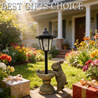 Solar Rabbit Garden Statue for Outdoor Decor with Lantern - Lawn Decoration 15.8“ Tall Bunny Figurine Lights for Patio, Yard, Porch Ornament - Valentine's Day Gifts for Mom, Grandma, Women