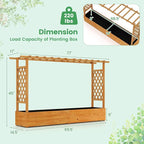 MAT EXPERT Raised Garden Bed with Trellis & Hanging Roof, Lattice Panel with Drainage Hole for Flower, Climbing Plant, Herb, Planter Box for Garden, Patio, Yard (2, 77" x 17" x 45" (L x W x H))