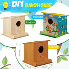 Liliful 4 Pack Birdhouse Crafts for Kids, Wooden Creative DIY Bird House Kits Arts and Crafts Set for Kids and Adults, Spring Birthday Gifts for Toddlers Ages (Single Style)