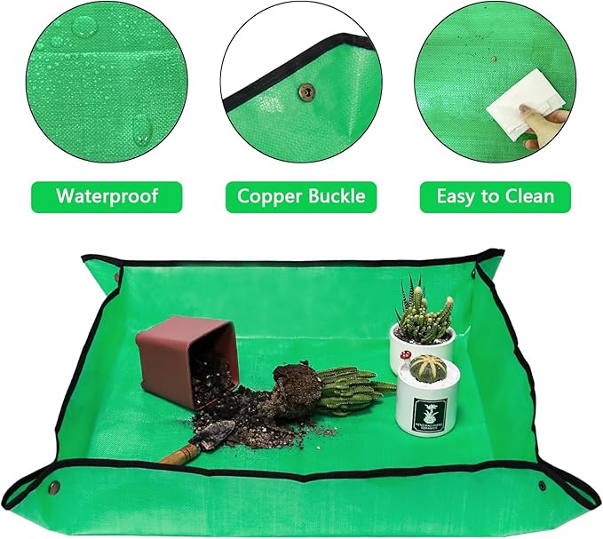 VinYankee 30" x 30" Repotting Mat for Transplanting & Potting Soil Mess Control, Waterproof Plant Potting Mat, Succulent Orchid Potting Tray for Plant Pots, Gardening Gifts Bonsai Tools