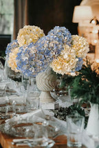 ZYTUYO 5 Pcs Dusty Blue Silk Hydrangeas Artificial Flower Boho Dried Touch 20'' Faux Hydrangeas for Indoor Home Decor Kitchen Living Room Outdoor Porch Wedding Flower Arrangement