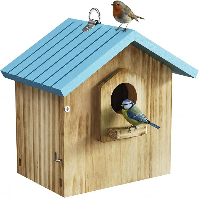 Auslar Bird House for Outside, Wooden Birdhouses for Outdoors, Bluebird House for Outside Clearance, Hanging Bird Houses for Cardinals Finch Wren Swallow for Garden Viewing