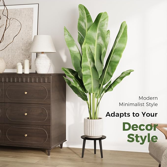 Leaf&lull Black Plant Stand Indoor Small Plant Table for Large Plants Wood Plant Stool Tall Plant Holder for Living Room Bedroom Balcony