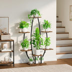 JUSTOGO Plant Stand Indoor with Grow Lights - 7 Tiered Large Plant Shelf Indoor, 47" Corner Plant Stands for Indoor Plants Multiple, Metal Plant Rack Flower Holder Display for Living Room, Home Decor