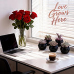 GREENTIME 6 Pcs Purple Artificial Succulents Valentine's Day in Black Plastic Pots Couple Gift Small Fake Succulent Plant Room Decor for Women Office Indoor Bedroom Bathroom Table Shelf Decoration