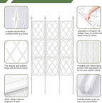 5.25FT Garden Trellis for Climbing Plants Outdoor,White Iron Pipe Support Fence,Metal Wall Lattice Climbing Frame for Potted Plants Indoor for Ivy Vines Vegetable Flower, Patio, Lawn, Yard, Backyard