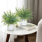 GnFlus Set of 2 Fake Plant Fern Potted Artificial Plants for Shelf Desk Home Bathroom Farmhouse Room Office Kitchen Farmhouse Coffee Table Decor