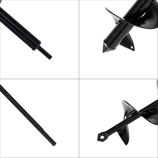 VASGOR Set of 5 Auger Drill Bit for Planting (1.6x16", 2x16", 2.6x16", 3x16", 3.5x16") - Easy Planter Garden Auger - Bulb & Bedding Plant Augers - Post Hole Digger for 3/8” Hex Drive Drill