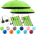 2 PACK Beach Umbrella with Clamp, 360 ° Adjustable Umbrellas for Chair, UPF50+ Umbrella for Beach Chair, Patio Chair, Wheelchair, Camping Chair, Golf Carts (Chair Not Included)