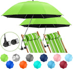 2 PACK Beach Umbrella with Clamp, 360 ° Adjustable Umbrellas for Chair, UPF50+ Umbrella for Beach Chair, Patio Chair, Wheelchair, Camping Chair, Golf Carts (Chair Not Included)
