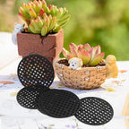 50 Pcs 2.1" Plant Pot Mesh Round Hole Cover, 55mm Black Plant Pot Drainage Mesh Discs Bottom Liners for Bonsai/Flower Pots, Soil Retention Grid Mats