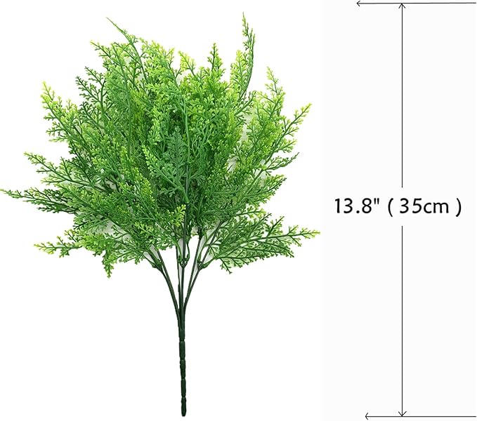 PASYOU Artificial Fern Plants, Fake Ferns Shrubs Plant Plastic Greenery Faux Monstera Leaves Stems Boston Leaf for Outdoor Indoor Decor Home Garden Party Office Wedding Decoration DIY - 4 Pack