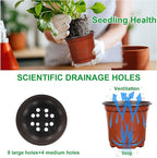 Augshy 40 Pcs 6" Plastic Plant Nursery Seed Starting Pots for Indoor Outdoor Succulent Seedling Cutting Transplanting