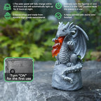 WENYLE Solar Garden Outdoor Statues Flame Dragon with Solar Lights, Lawn Decor Cool Drake Figurine for Patio Balcony Yard, Yard Unique Christmas Birthdays Gift for Mom Grandma