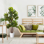 GlowSol Faux Fiddle Leaf Fig Tree, 5 Ft Artificial Ficus Lyrata Plant with 102 Fiddle Leaves, Fake Floor Plant in Pot for Indoor Outdoor Living Room House Office Bedroom Decor