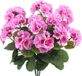 CITYES 3 Pcs Artificial Geraniums Flowers Silk Geraniums for Outdoors UV Resistant Purple Pink Artificial Geranium Bush Faux Flowers Plant Geraniums for Garden Home Decor Patio Vase Table Centerpiece