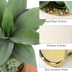 Hollyone Large Artificial Succulents Plants Faux Succulents 12" Fake Succulent Plants in Gold Ceramic Pot Succulent Plant for Desk Modern Home Living Room Office Table Shelf Decor