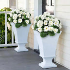 14Pcs Geranium Artificial Flowers for Outdoors Decoration Geranium Silk Flowers Outsides UV Resistant Garden Plants Faux Flower for Front Door Garden Porch Planter Patio Balcony Yard Indoor (White)