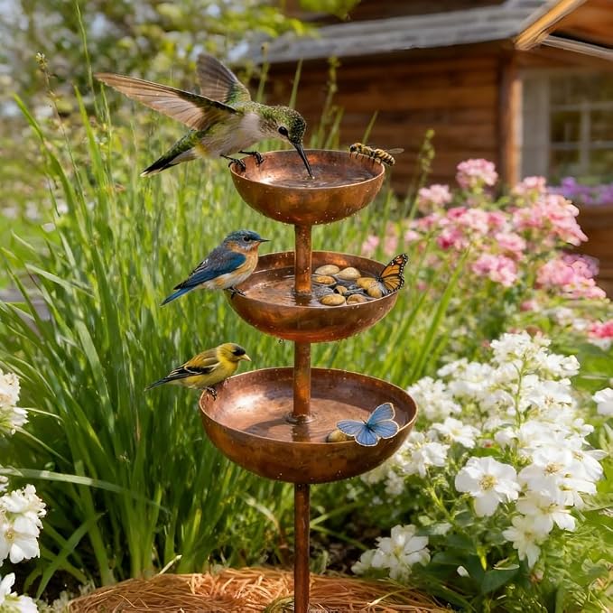 Rain Catcher - Plant Support Metal Garden Ornament with Water Catching Design, Rain Catcher Garden Stake Plant Stake Support for Climbing Flowers, Decor Yard for Garden Sculpture Bee Bird (2)