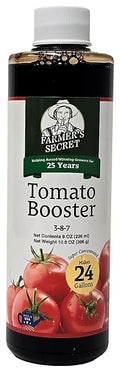 Farmer's Secret Tomato Booster Fertilizer - Super Concentrated - 3:8:7 Ratio Fortified with Humic Acid, Iron and Calcium - Grow More Tomatoes (8oz)