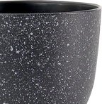 WSMKSZ Plant Pots 10/9/8 inch, Set of 3 Modern Decorative Plastic Planters with Drainage Holes and Saucers for Garden House Plants, Flower Pots for Indoor Outdoor Plants, Speckled Black