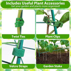 ROADPLUM 2 Pack Cucumber Trellis for Raised Garden Bed, Outdoor Sturdy Metal A-Frame Cucumber Trellis Support for Climbing Plants Vegetables with Accessories, Easy Installation & Easy Harvesting