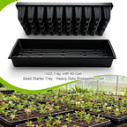 RooTrimmer 10 Pack 1020 Seed Starter Trays and 10 Pcs 40 Cell Plug Trays, Thick Durable Seedling Plastic Nursery Tray for TD542 1020 Tray Germination (10 Sets)