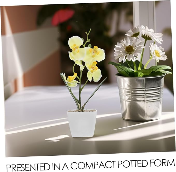 Faux Orchid Flowers for Home Real Touch Artificial Orchid Plants in Pot Low Maintenance Centerpiece for Office and Living Room Elegant Table Arrangement